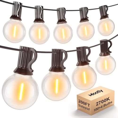 Miootly Catena Luminosa Esterno, 61M/200FT Luci da Esterno Giardino con