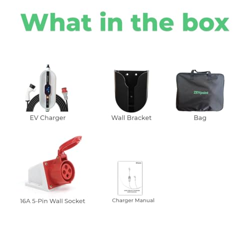 Image of Zevpoint 11 kW Smart EV Charger | 3 Phase | Carry Bag+Wall Bracket+CEE Socket | 6 Meters, Adjustable Power, TPU Cable | 10+ Safety Features | IP66 Waterproof | Upto 5-yr Warranty | Aveo x1