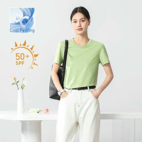 T-shirt manches courtes femme anti transpiration haut en soie respirant XXL - 4