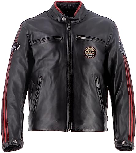 Image of Helstons Ace 10ans Motorcycle Leather Jacket, Black, M