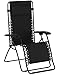 Caravan Sports Zero Gravity Outdoor Portable Folding Camping Lawn Deck Patio Pool Recliner Lounge Chair for Adults, Adjustable Headrest, Black
