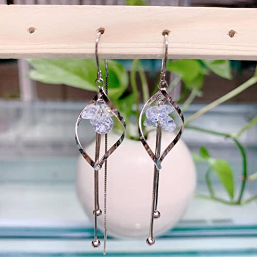 Boucles d'oreilles simples et à la mode anti-allergie en argent S925 véritable