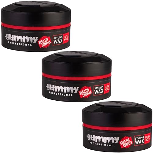 3x Gummy Styling Wax 150mL Ultra Hold Provides Moisturization and Extra Bright Look During All Day Long Perfect for Dynamic Hairstyle Long Lasting Shape