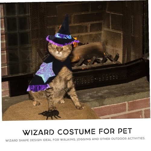 Disfraz de Hechicero para Perros Talla L Halloween miniatura 6