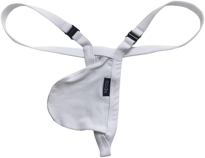 Men's Silky Smooth U Convex Pouch G-String Underwear Free Button Breathable Mesh T-Back Underpanties