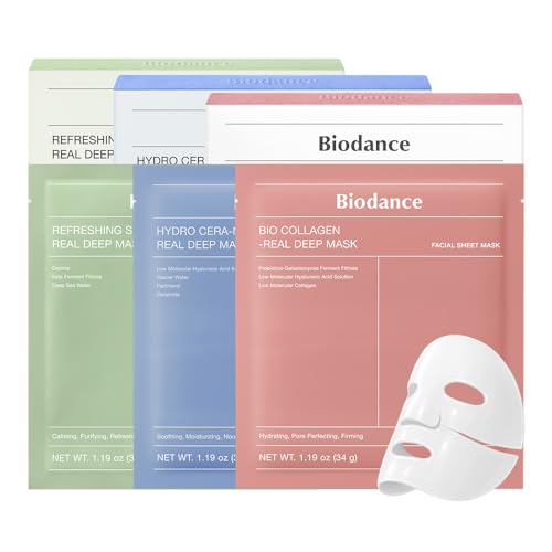 BIODANCE Total Solution Trio: Bio Collagen & Ceramide Panthenol & Sea Kelp Real Deep Mask Set, Firming, Hydrating, Claming Kit, Korean Skin Care,Skin Care Set