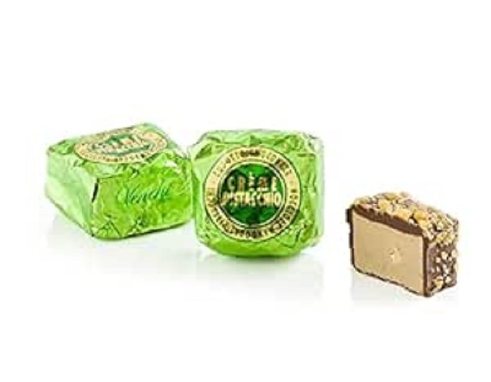Venchi Chocoviar Pistacchio, Cioccolatini in Busta Bulk da 1kg - Cioccolatino con Pasta di Pistacchio e Frutta Secca Salata - Senza Glutine