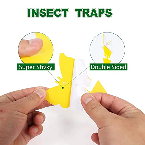 48 Pcs 4 Shapes Yellow Sticky Traps For Fruit Fly, Whitefly, Fungus Gnat, Mosquito And Fly, Sticky Insect Catcher Traps For Indoor/Houseplants/Kitchen, Extremely Sticky, Non-Toxic, Pet & Kid Safe #TOP2