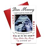 JUESMOS First Mothers Day Card for Mom from Bump Happy 1st Mothers Day Photo Frame Card with Envelop