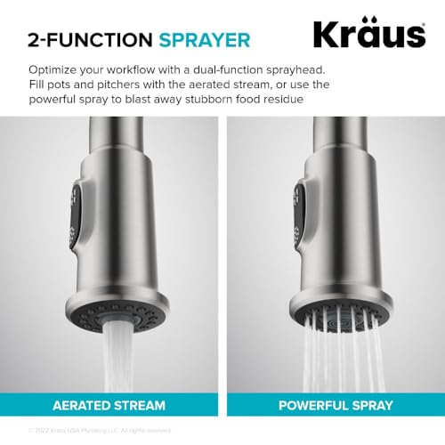 KRAUS Allyn Traditional Industrial Pull-Down Single Handle Kitchen Faucet in Matte Black, KPF-4100MB - image 9