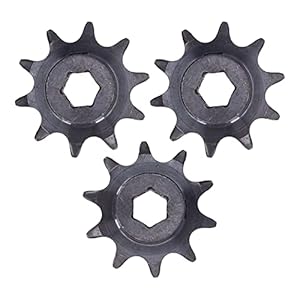 Les-Theresa 3 stuks stalen tandwiel aandrijving versnelling 8 mm toonhoogte zeskantgat 10 tanden set kit 5307-4008-0010