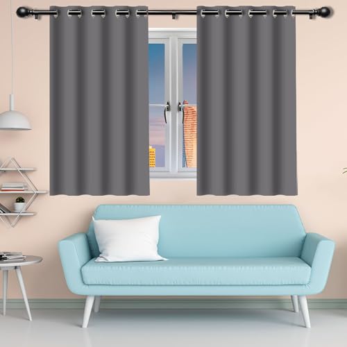 Rideau occultant 440x180 cm gris clair isolant thermique à oeillets - 2
