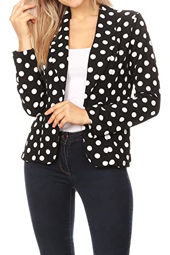 Women's Casual Office Work Wear Long Sleeve Fitted Open Blazer Jacket