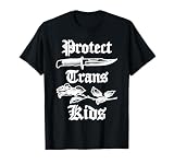 Protect Trans Kids Knife LGBTQ Rose Ally Trans Pride Flag T-Shirt