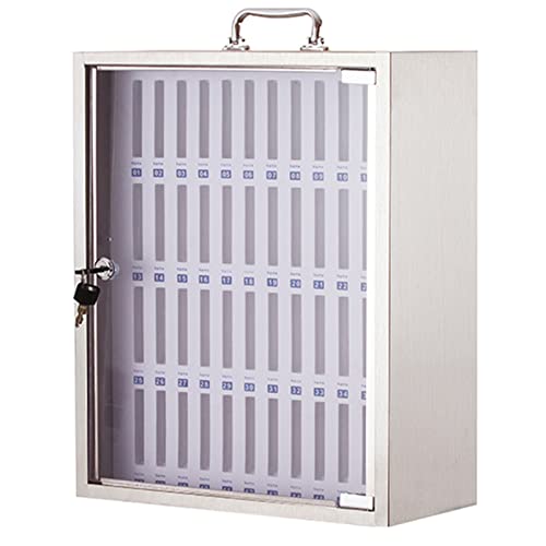 Image of Wall-Mounted Lockable Mobile Phone Storage Box with Handle - 12-Slot Safe Deposit Case for Office /Classroom Staff - Secure Cell Phone,48slots