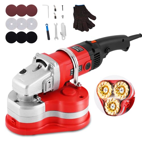 YUCHENGTECH Pulidora de Hormigon 2800W Tres Cabezas Lijadora de Pared con Ajuste de 6
