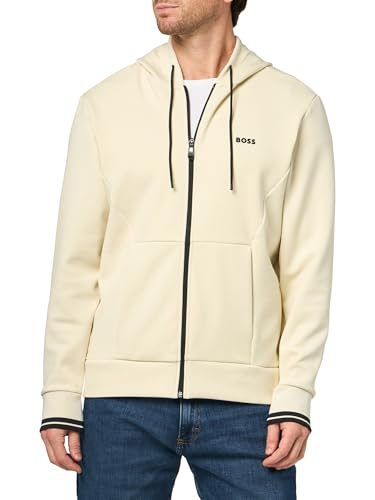 BOSS Cotton Blend Hoodie Zone Sweatshirt overnight oats XL