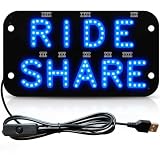 Taxi LED Sign for Car Windshield, USB Ride Share Display, Suction Cups (RS)