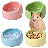 EAAGHK 4 Stück Hamster Keramik Futterschalen, Hamster Napf Meerschweinchen Futternapf Keramik Napf Kleintiere Futternapf Hamsterfutterschale Anti-Biss Schälchen für Meerschweinchen, Kleine Haustiere