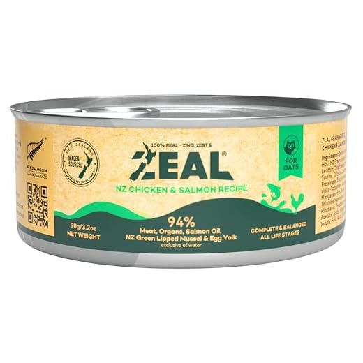 ZEAL New Zealand Wet Cat Food – High Protein, Grain-Free with Superfoods (Chicken & Salmon, 3.17oz Can, 24-Pack)