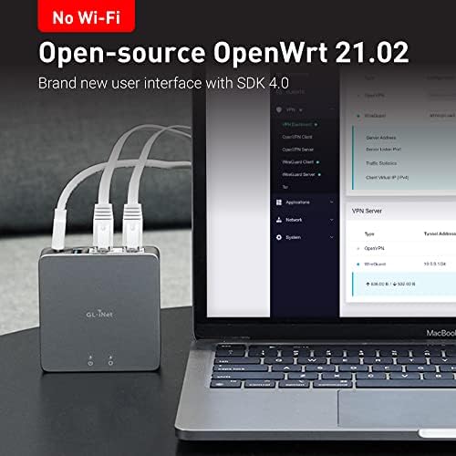 GL.iNet MT2500A (Brume 2) Mini bramka bezpieczeństwa VPN do domowego biura i pracy zdalnej - serwer VPN i klient do domu i biura, kaskadowa VPN, 2,5 G WAN (obudowa ze stopu aluminium)