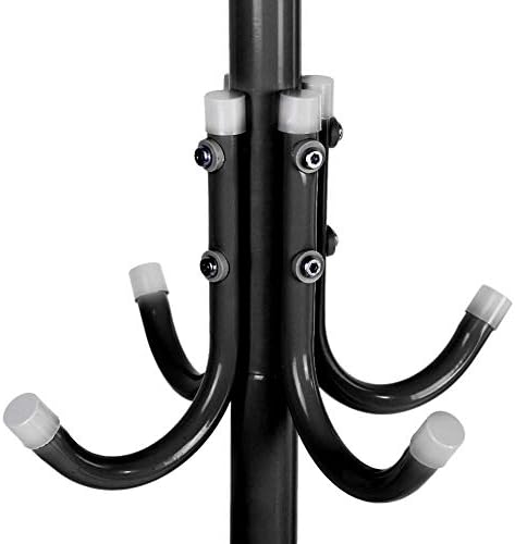 Coat Stand, Multifunctional Coat Hat Tree Multi-hook Metal Coat Hat Rack Height 174cm Floor Stand Clothes Tree Stand Holder Umbrella Bag Hanger Organizer for Home Bedroom Hallway Office (Black)