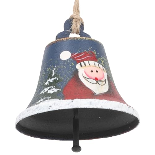 HOODANCOS Campana di Natale in Metallo Sospesa Decorativa Campana di Babbo Natale per Decorazioni Natalizie Fai da Te Pendente Leggero e Robusto per Albero Porta Bar e Casa