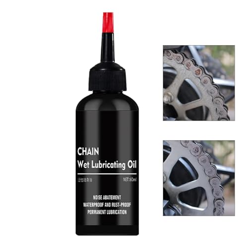 バギー チェーン 潤滑剤、オートバイ チェーン オイル-チェーンケア潤滑剤 60ml | 全天候型電動自転車チェーン潤滑剤 防水チェーン潤滑剤 フライホイールスプロケット潤滑 騒音と摩擦を低減