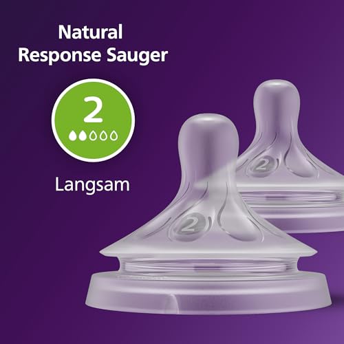 Philips AVENT Natural Response Sauger mit Anti-colic-Ventil, langsamer Nahrungsfluss (Durchflussrate 2), Doppelpack, SCY962/02 6