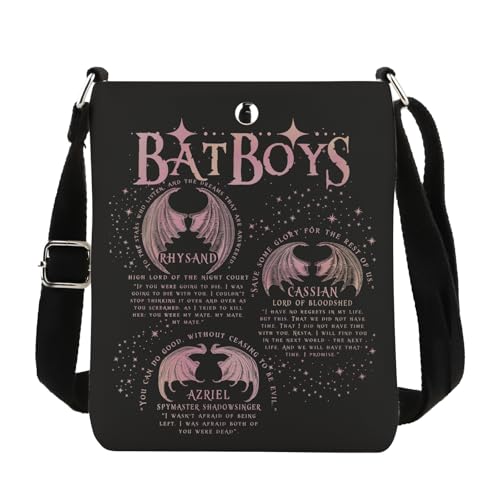 TIIMG Fantasy Novel Reader Gift Batboys Novel Reader Gift Bat Boy Book Club Crossbody Bag