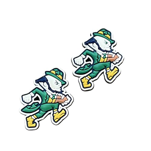 Fighting Irish Shoe Charms, 2-Piece Set, Green and Yellow