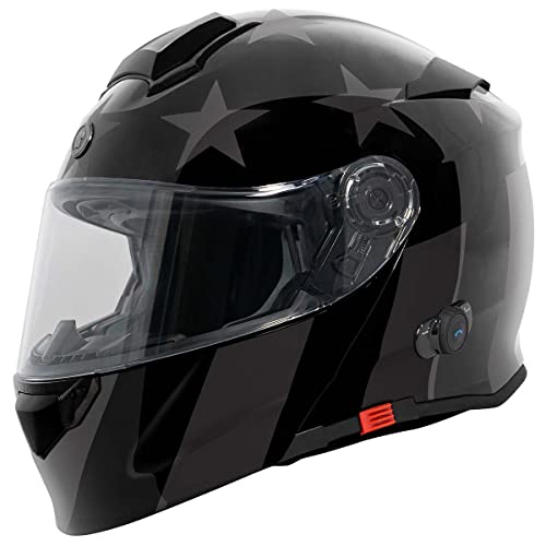 Torc T28B Blinc Wireless Integrated Full Face Motorcycle Helmet With Star Graphic (Dark Star-X-Small) #TOP1