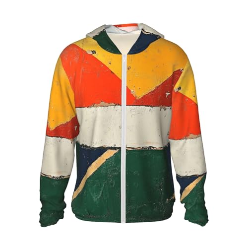 UPF 50+ Sun Protection Hoodie Long Sleeve South Africa Flag Sun Shirt Rash Guard Fishing Shirts for Men