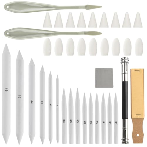 Juego de 40 limpiadores de papel, lápiz para dibujar accesorios, incluye 15 talones de mezcla y tortilliones para arte y...