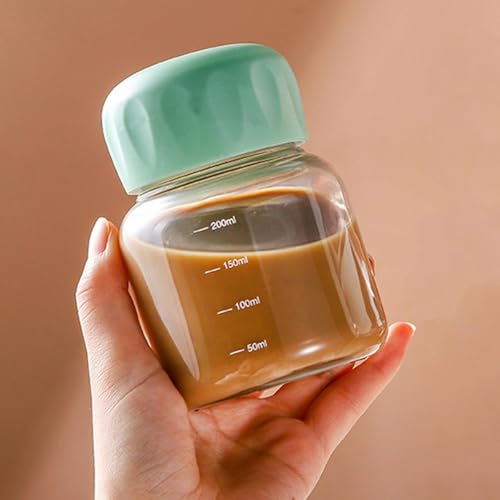 Image of Frosted Glass Water Bottle with Lid 300ml Portable Rope, Small Coffee Mug Cute Juice Jar Flower Tea Drinking Cup BPA Free, Easy to carry (PACK OF 1) (bottle)