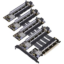 JMT ADT-F31A-F32A PCIe 4.0 X16 1 to 4 Split Cable Gen4 PCIe-Bifurcation Card Detachable FFC GPU Expansion 50cm,F31A-F32A-Q4S