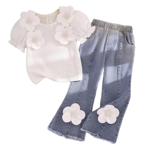 Conjunto de dos piezas para niña ropa de verano de mezclilla moderna