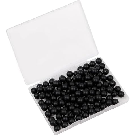 Auvoau 70Pcs Silicone Beads 15mm Round Silicone Beads Bulk for for DIY Keychain Making Jewelry Necklaces Silicone Focal Beads Loose Rubber Bracelet Beads (Black) Cover
