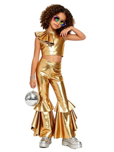 Tenue de performance de scène disco ensemble rétro pour enfants