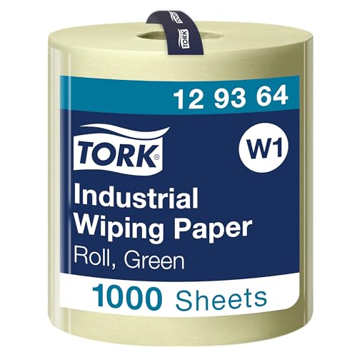 Papier d'essuyage industriel Tork 129364 W1 vert 3 plis en bobine de 340m