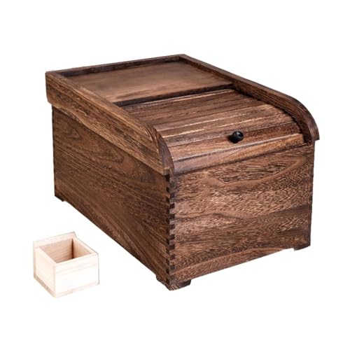 WRYSQBHJYB Dispensador Cereales con Taza de Arroz, Recipientes para Alimentos Push-Pull, a Prueba de Humedad, Almacenaje Cocina para Almacenar Cereales, Harina, Azúcar, Café, Arroz(Brown,20kg)
