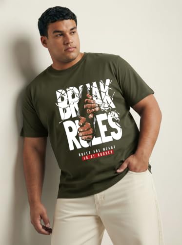 Image of Toodlegram Men Plus Size Printed Cotton T-Shirt for Men Regular Fit 3XL-10XL Half Sleeve