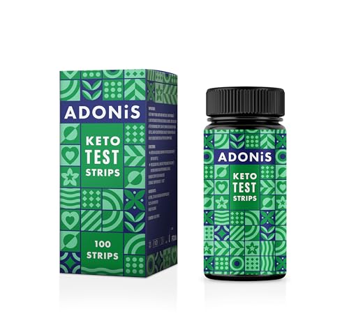 Adonis Ketonis Tiras de Prueba Keto 100 tiras Pruebas para keto de excellent probadas en laboratorio | Pruebas rápidas | Cómodas simples y fáciles de usar Ideal para realizar pruebas en el trabajo