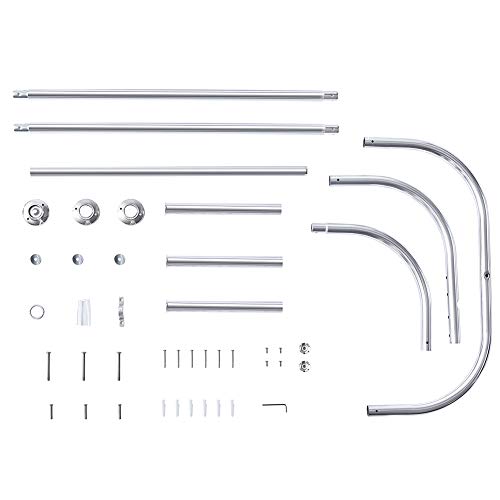 PrettyHome Shower Curtain Rod Hoop Square Shape Bathroom Heavy Duty No Rust Oval Shower Rod 58.3"x24" for Clawfoot Tub,for Free Standing Tubs Chrome