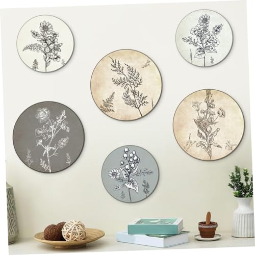 Panneaux muraux en bois à fleurs : lot de 6 décorations rustiques