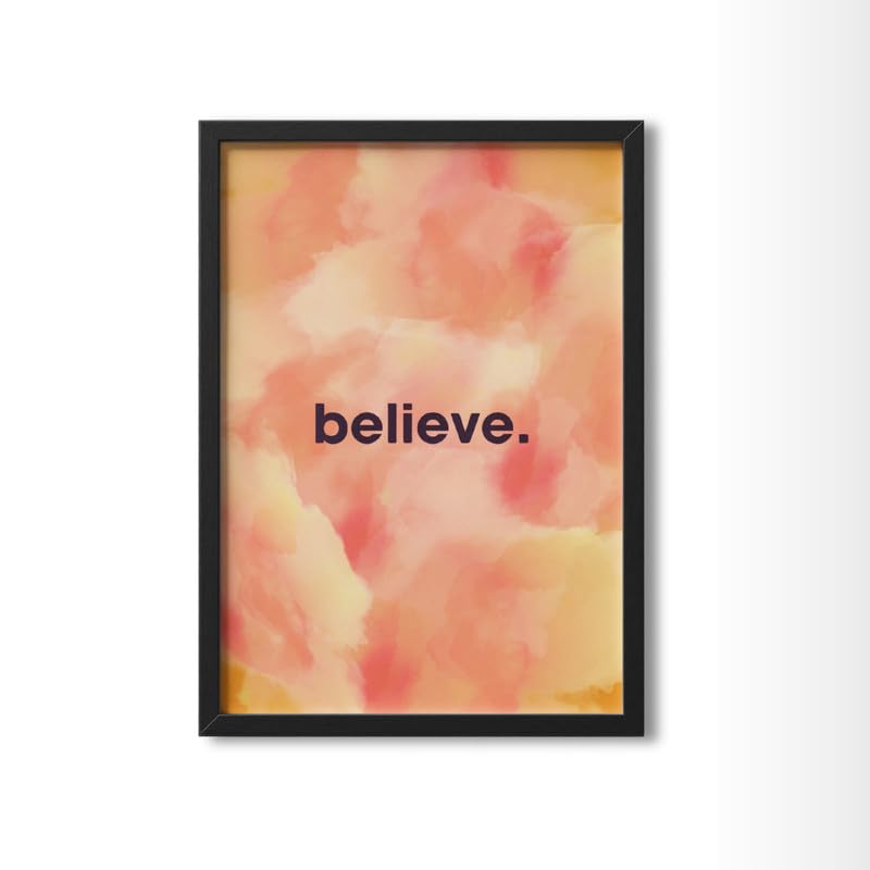 Image of Wall Framed Posters | 8x12 inch size | Motivational Quotes Posters |Motivational inchBelieve inch Photo Frame - Inspirational Wall Decor for HomeMotivational Quotes Frame, Office, or Study Room