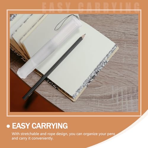 Image of Operitacx Telescopic Pen Holder 2-Pack Extendable Plastic Storage Tube with Carrying Lanyard for Paint Brushes Pens and Art Supplies 10.23X2.24X2.24 Inches