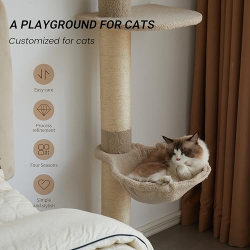 Torre rascador para gatos multifuncional 80.31 pulgadas miniatura 5