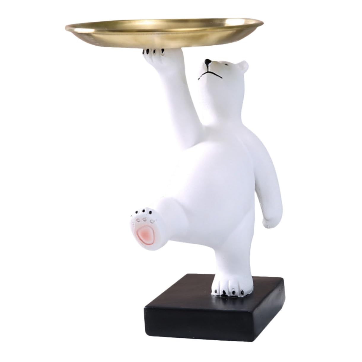 Bandeja Organizadora Decorativa de Oso Blanco en Resina y Hierro