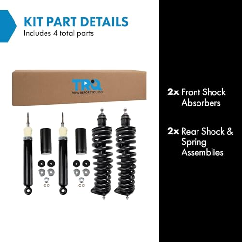 Image of TRQ Front and Rear Complete Strut Assembly & Shock Absorber Kit Shock & Spring Strut Assembly Compatible with 1998-2003 Mercedes-Benz ML320 2003-2005 ML350 1999-2001 ML430 2002-2005 ML500